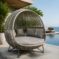 Chaise longue moderne en rotin, lit de soleil en aluminium pour piscine, transat d'extérieur en rotin, lit de jour en osier à vendre