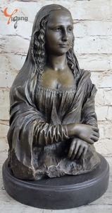 Fábrica personalizada fundición cobre latón escultura metal bronce <span class=keywords><strong>Mona</strong></span> Lisa busto - Product Image 3