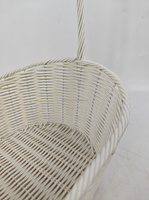 Panier en rotin PE fabriqué en usine, 35x25xH38cm, avec panier en fer et poignée, panier cadeau en forme de bateau pour rangement, taille unique
