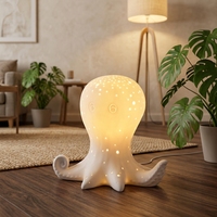Nouvelle Lampe de Nuit en Porcelaine en Forme de Pieuvre, Décoration d'Intérieur Créative, Cadeau pour Enfants, Veilleuse LED de Chevet, Personnalisation Acceptée