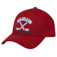 Casquette de sport personnalisée gris-rouge Colorado, écusson de casque de hockey sur glace, impression haute définition, casquette d'équipe de hockey sur glace réglable