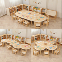 Ensemble de meubles modulaires en bois massif Montessori pour l'éducation de la petite enfance, avec rangement anti-collision et fonction pédagogique pour la maternelle