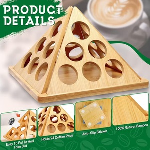Soporte triangular de madera para cápsulas de café, estante giratorio de almacenamiento de cápsulas de café con múltiples compartimentos, expositor de sobremesa para bolsas de café - Product Image 4