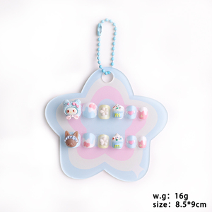 <span class=keywords><strong>Uñas</strong></span> Postizas Cortas Cuadradas <span class=keywords><strong>de</strong></span> ABS, Diseño <span class=keywords><strong>de</strong></span> Dibujos Animados, 12 Piezas, para Niñas, <span class=keywords><strong>Uñas</strong></span> a Presión - Product Image 6