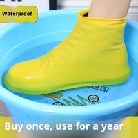 Couvre-chaussures imperméables en silicone extensibles, antidérapants, réutilisables, faciles à porter et à transporter pour l'extérieur, par temps nuageux et pluvieux