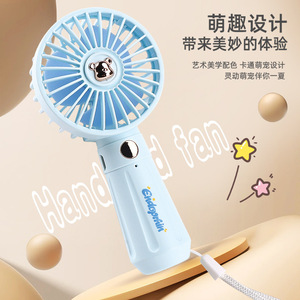 Handheld <b>Fan</b> <b>Mini</b> Rechargeable <b>Usb</b> Charging 3-Speed Portable With Strap For Outdoor Use - Product Image 3