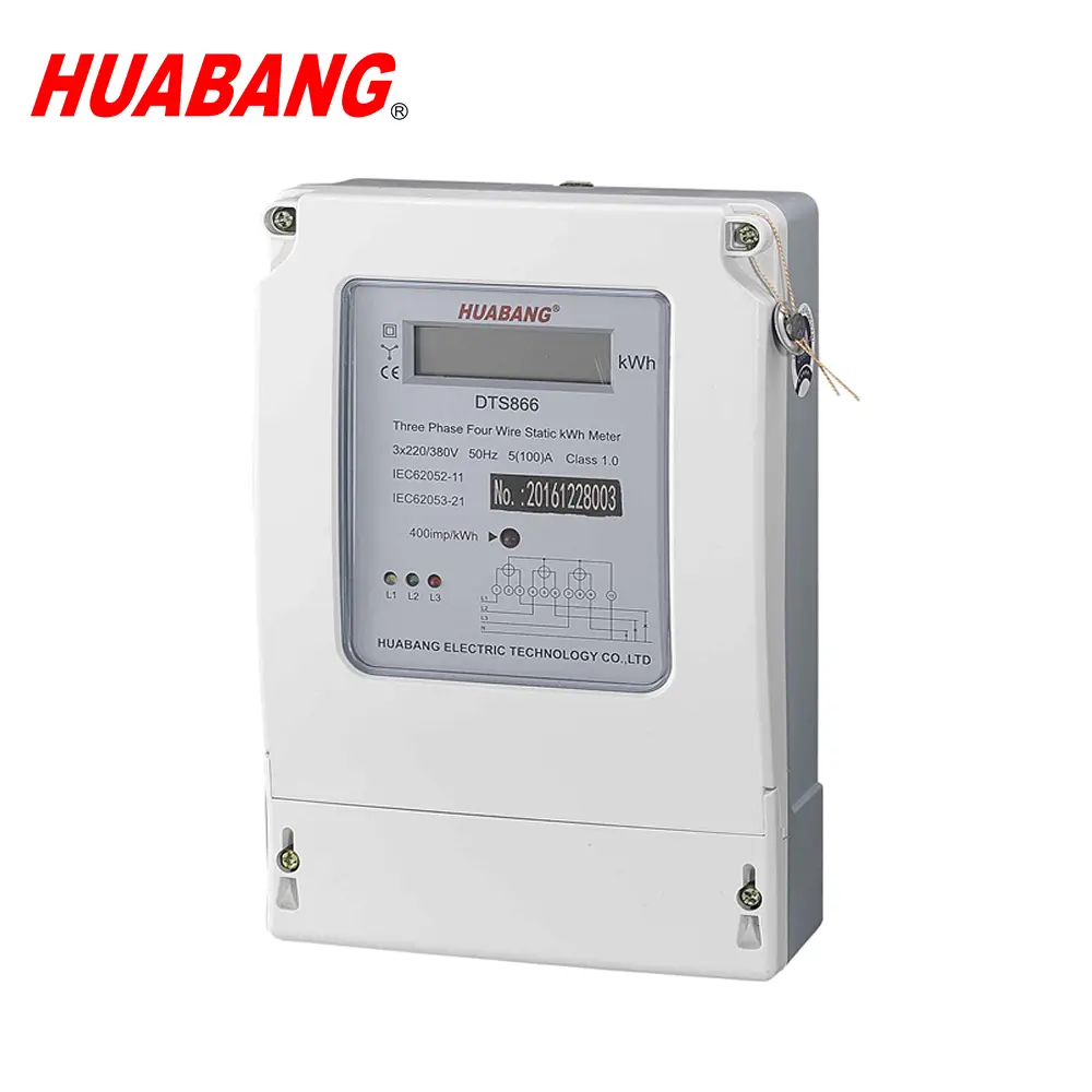 HUABANG DTS866 Three phase four wire wall mounted electricity meter 3 phase energy meter