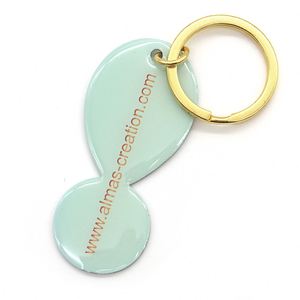 Porte-clés en métal personnalisé pour jeton de chariot de courses, impression couleur intégrale - Product Image 1