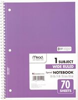 Cahier à spirale 8x10-1/2 pouces six couleurs 1 sujet carnet de notes agenda planificateur facile à déchirer Journal personnalisable
