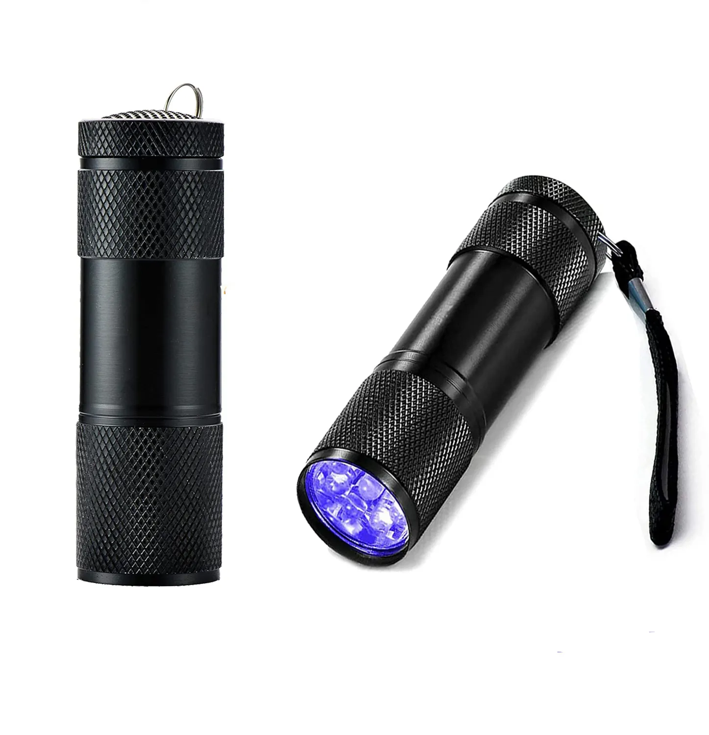 Portable 9 LED Mini Flashlight Black Handheld Light for Camping Running Emergency Pets Urine and Stain Detector