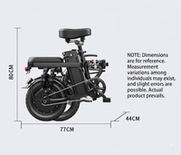 Vélo électrique pliable pour la randonnée, vélo électrique avec pneus larges de 14 pouces, moteur 400W, vélo de banlieue électrique avec verrouillage à distance