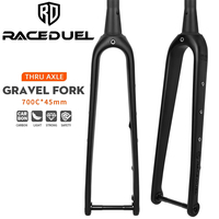 RACEDUEL Carbon-Rennradgabel 700C*45mm Carbonfaser-Gravel-Fahrradgabel 12*100mm Interne Kabelführung 700C Starrgabeln Konisches Rohr