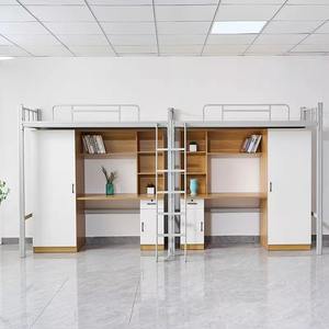 Customized Single Loft Bed College Students Employees Bunk Bed School Dormitory Apartment Bed with Computer <strong>Desk</strong> - Product Image 2