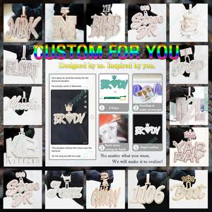 จี้เพชรโมอิสซาไนต์แบบกำหนดเอง ขนาด 4 นิ้ว ทรงบาแกตต์ ชุบทอง 2 สี เงินแท้ 925 ชุบโมอิสซาไนต์ - Product Image 5