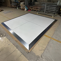 Piste de danse modulaire en bois carrée sur mesure avec bord en acier inoxydable et panneau de verrouillage pour la scène et l'exposition de fête de mariage