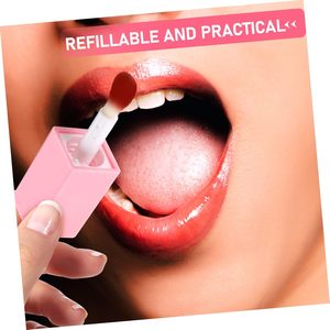 Tube de gloss à lèvres en plastique à livraison rapide avec brosse, lumière LED et miroir, logo personnalisé, rose, capacité 7 ml - Product Image 5