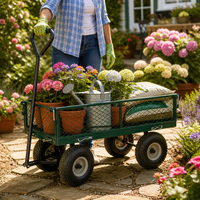 Chariot de jardin en acier 500 kg, chariot utilitaire 100x80x60 cm avec côtés grillagés pour pelouse et ferme
