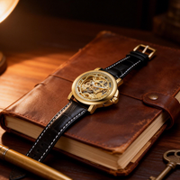 Montre-bracelet automatique mécanique analogique de luxe pour hommes, en alliage, 41 mm, ajourée, nouvelle collection, personnalisable, vente en gros