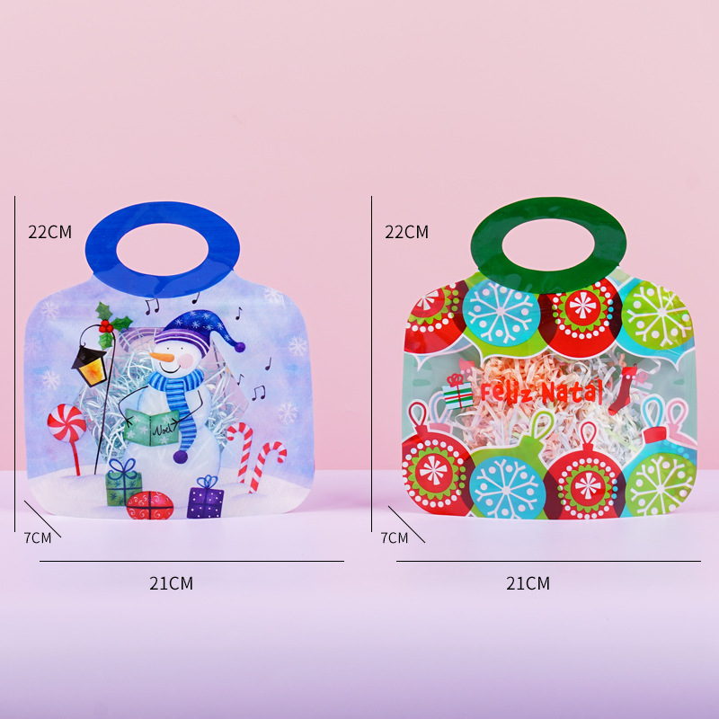 six-sac fourre-tout de Noël style vert et bleu 1-ensemble de 2-mopppetpe