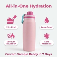 Bouteille d'eau sport isotherme sous vide en acier inoxydable 304 de 22 oz, anti-fuite, avec logo personnalisé, livraison en gros, maintien au chaud 12-24h