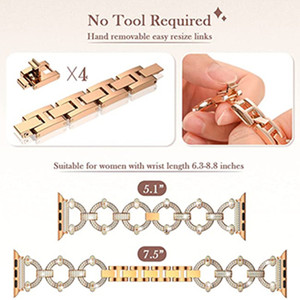 Cinturino di lusso con diamanti Bling per ciondoli per cinturini <span class=keywords><strong>Apple</strong></span> <span class=keywords><strong>Watch</strong></span> <span class=keywords><strong>I</strong></span> cinturini <span class=keywords><strong>Se</strong></span> 7 41mm 45mm 44mm - Product Image 5