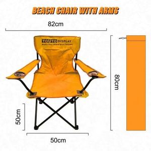 Outdoor Metal Fold Picnic Chairs Family Camping Chair Beach Chair With Mesh Cup Pocket - Product Image 3