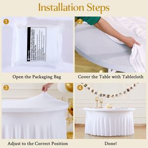 Váy bàn tiệc tròn Poly chống nhăn-Dễ dàng thiết lập và lưu trữ giảm giá số lượng lớn - Product Image 3