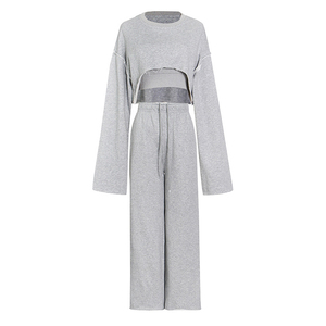 Set di felpa Casual da donna a <span class=keywords><strong>maniche</strong></span> lunghe con Pullover alla moda 2023 Set di tre pezzi - Product Image 3