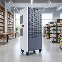 Déshumidificateur Commercial Grande Capacité 135L 160L/Jour pour Supermarché, avec Drainage Continu, Économie d'Énergie, Wi-Fi, Application et Roues