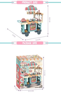 <span class=keywords><strong>Amazon</strong></span> top seller 2020 drôle semblant jouer magasin de restauration rapide de chariot de cuisine jouet avec caisse enregistreuse - Product Image 5