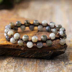 Imperial Stone Jewelry Labradorite Double Layer Hand Woven <b>Bracelet</b> <b>Adjustable</b> Friendship <b>Bracelet</b> For Gift - Product Image 1