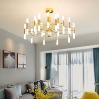 Lustre suspendu LED Sunway en fer, finition or + noir, design nordique moderne, blanc chaud Ra90, angle de faisceau 360°, éclairage 2 ans