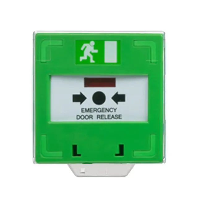DC12-24V Resettable Security Panic Button Fire Alarm Emergency Door Release Switch Manual Call Point LED ABS