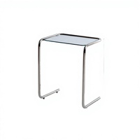 Table d'appoint moderne et traditionnelle en acier inoxydable, sans pliage, pour petit appartement, table de chevet de chambre, mini table basse de salon
