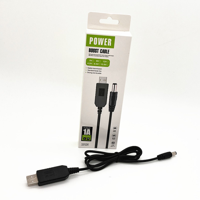 USB Boost Cable with 5V 9V 12V Voltage Power Supply 1m Charging Cable DC 5.5x2.1mm Converter WIFI Router Module HUB Lamp Speaker