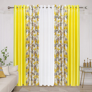 Cortinas opacas de protección solar naranja de 8 piezas, cortinas de microfibra, ropa de cama con estampado de plantas, cortinas flaxoides textiles, <span class=keywords><strong>en</strong></span> stock - Product Image 4