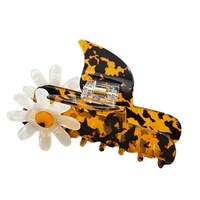 Jepit Rambut Bentuk Kelopak Bunga Segar Nan Delikat, Manis, Elegan, Kreatif, Kecil, Motif Daisy, Model Shark Back, Aksesoris Rambut PVC Buatan Tangan