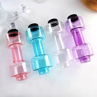 FX Factory nouvelle bouteille d'eau en plastique en forme d'haltère de sport promotionnel naturel 550ml Fitness Shaker