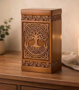 Urna Funeraria de Madera de Lujo Lista para la Venta con Diseño Floral Tallado a Mano, Urna Conmemorativa para Cenizas Humanas - Product Image 6