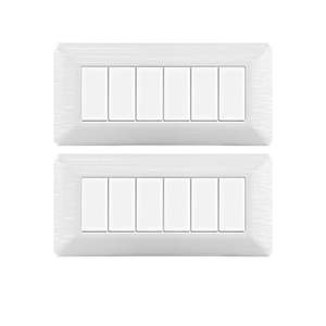 Prise de table Gloca en plastique, 6 prises, blanc satiné, lot de 2, usage résidentiel - Product Image 1