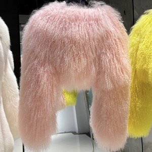 Tendenze Moda 2025 <span class=keywords><strong>Cappotto</strong></span> Invernale Corto in Pelliccia Gialla di Mongolia Pellicce di Pecora da <span class=keywords><strong>Donna</strong></span> - Product Image 4