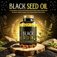 Kapsul Minyak Biji Hitam Nigella Sativa Cold Pressed Label Pribadi Kustom Grosir Vitamin E untuk Kesehatan Rambut, Kulit & Kuku