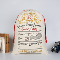 Sac de Noël personnalisé en toile avec nom sur mesure, vente en gros, directement de l'usine, faible MOQ, livraison rapide
