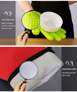 Chịu Nhiệt Silicone Lò Mitts, Bông Lót Lò Găng Tay Bếp Lò Găng Tay BBQ Găng Tay - Product Image 5