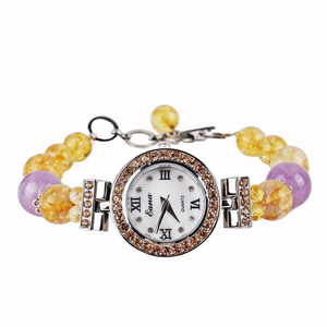 Montre-bracelet pour femme en améthyste, style nouveau, avec breloque 'Fire' à neuf perles, modèle de niche - Product Image 4