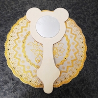 Miroirs en bois miniatures à peindre soi-même, matériau MDF non fini, forme de fleur, design mignon pour les enfants, activité de bricolage, interaction parent-enfant