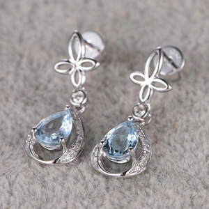 Orecchini Creativi in Stile Pietra Blu per Donne, Eleganti Gioielli per Orecchie alla Moda - Product Image 3