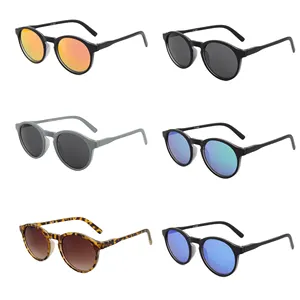 2023 Fashionable Sunglasses Outdoors Custom LOGO Vintage Round Frame Shades Sun Glasses