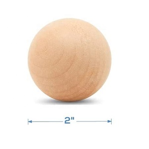 Sac de 10 boules rondes en bois dur naturel non fini - Product Image 2