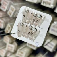 Faux Ongles de Luxe 3D à Presser, Design Français, Papillon, Cœur, Forme Cercueil Carrée, Faits Main, en Acrylique – Fournisseur